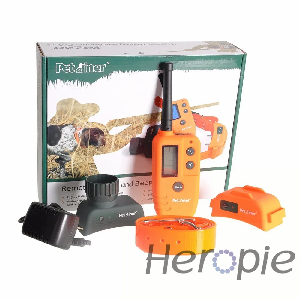 Rechargeable-And-Waterproof-Hunting-Electric-Dog-Training-Collar-With-LCD-Display-500M-Range-Remote-Manual-Control
