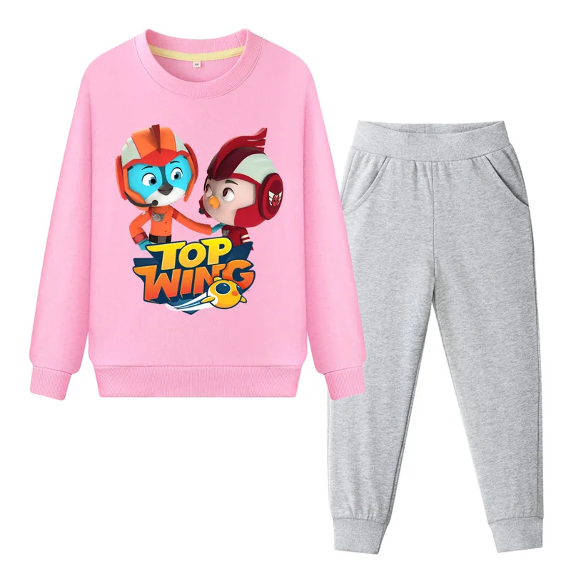 Top Wing Cartoon Tracksuits For Kids Clothing Sets Children Spring Autumn Sports Clothes Suit Boy Girls Pullover Coat Set DY101 (3)