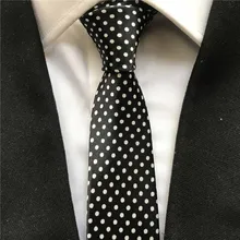 Высокая мода в горошек галстуки тонкие галстуки узкий черный белый шейный галстук