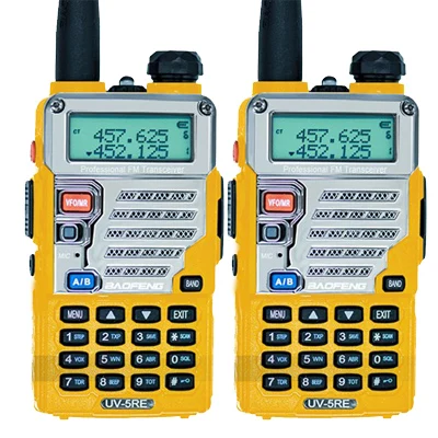 2 шт. Baofeng UV5RE рация UV5R обновленная версия UHF VHF Dual Watch CB радио VOX FM трансивер для охотничьего радио - Цвет: 2PCS yellow