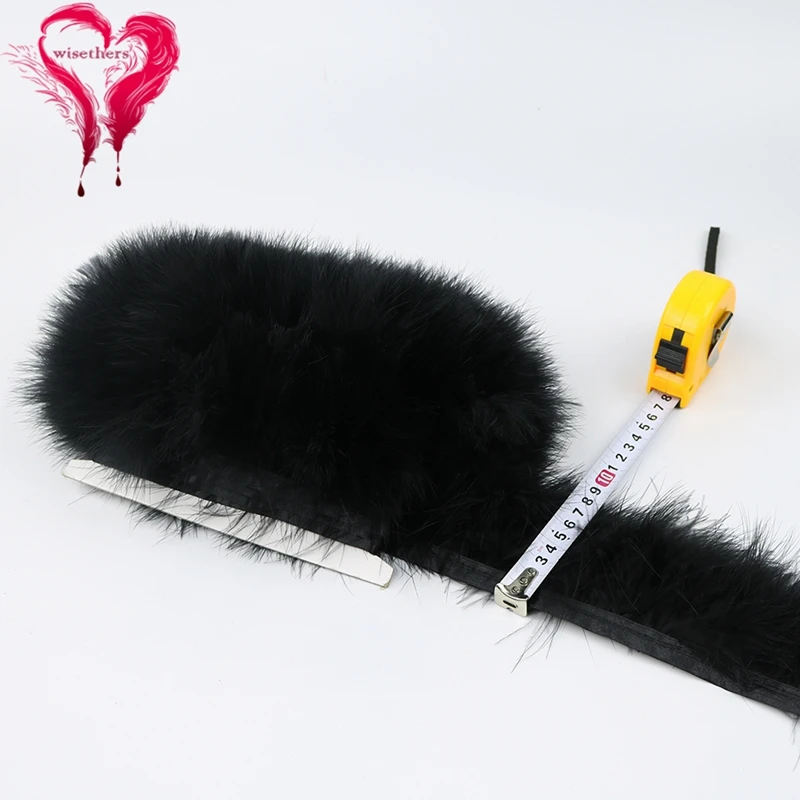 Fancy Soft Colorful Feather Ribbon 3 2 black marabou trimming 5