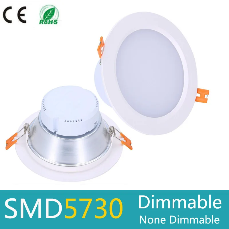 

Dimmable Led Panel Downlight 5w 7w 9w 12w 15w 20w 30w SMD 5730 LED Ceiling Recessed Light AC110 220V Spot LED Panel Light White