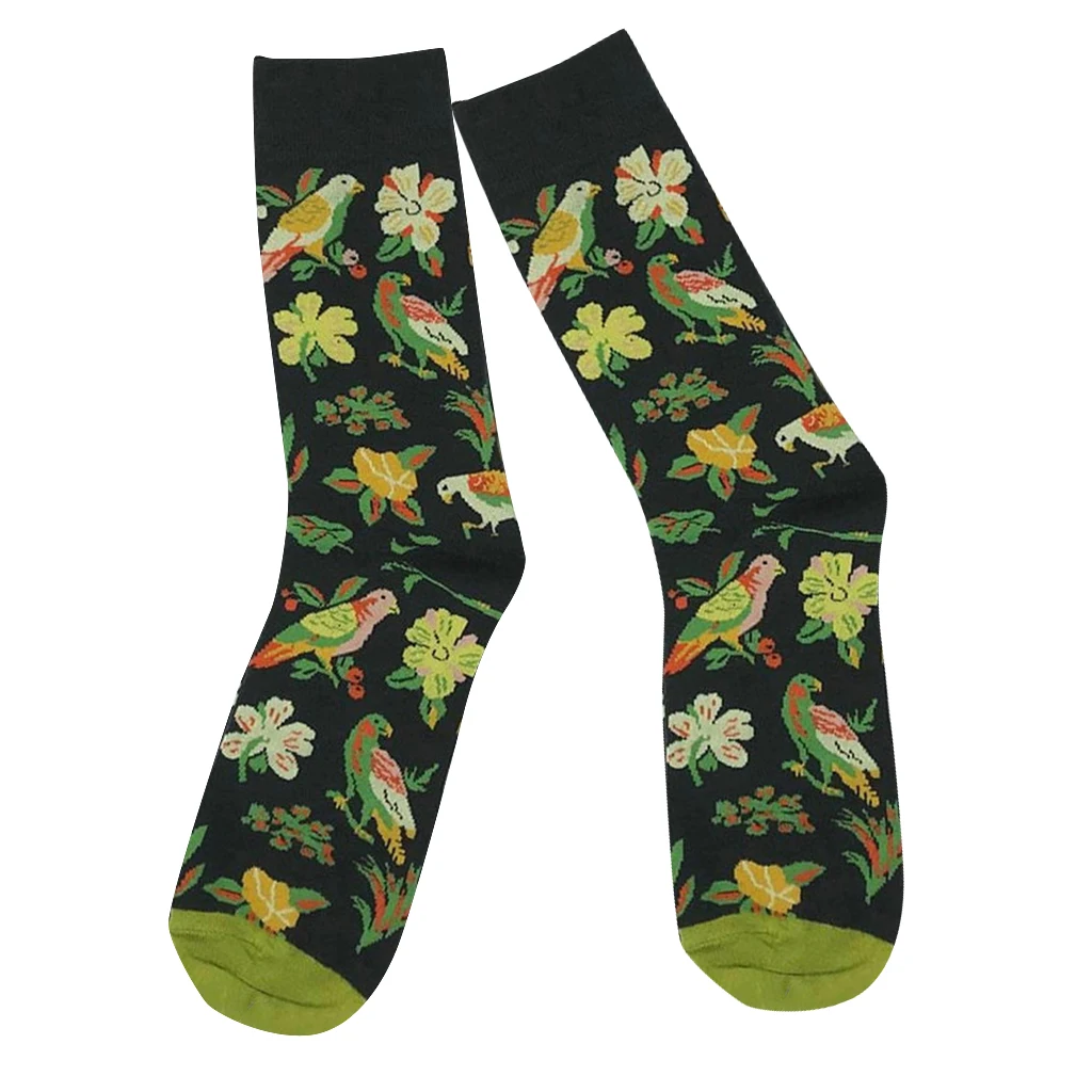 1 Pair Novelty Men’s Casual Cotton Crew Socks Stockings Brightly Colored Animal Patterns