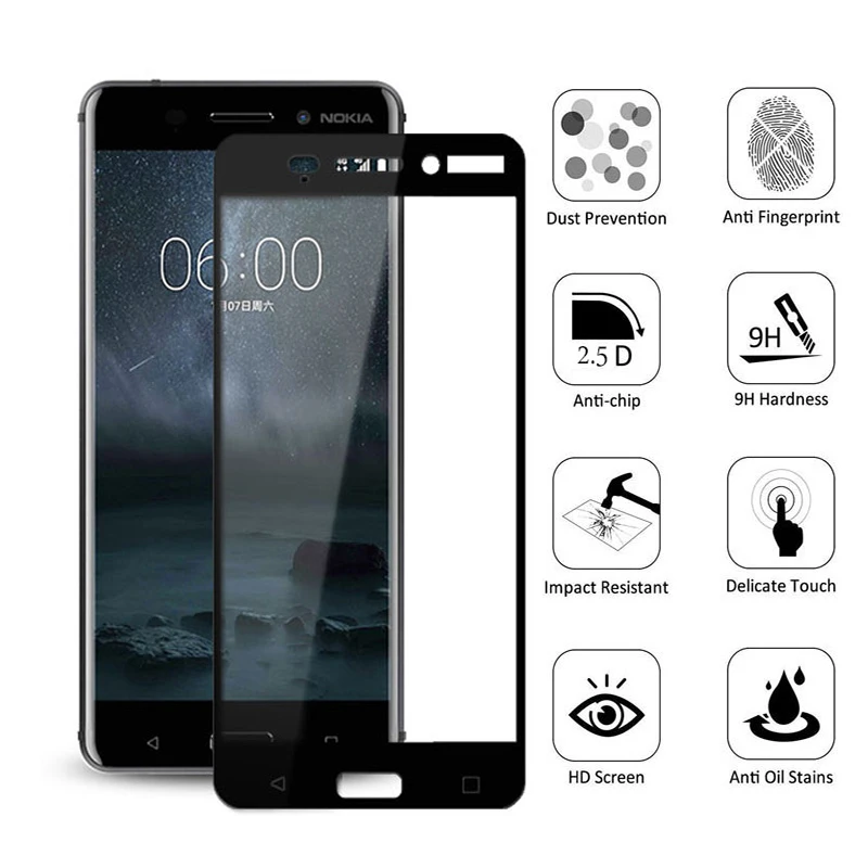 9H Защита экрана для Nokia 5 6 7 8 2017 X5 X6 закаленное стекло 2 3 2018 1 Plus HD Защитная