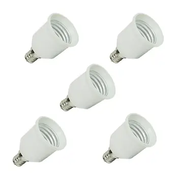 

New 5 Pcs E12 to E27 Base Chandelier LED Light Bulb Lamp Adapter Holder Socket Converter 5.5 cm Height White