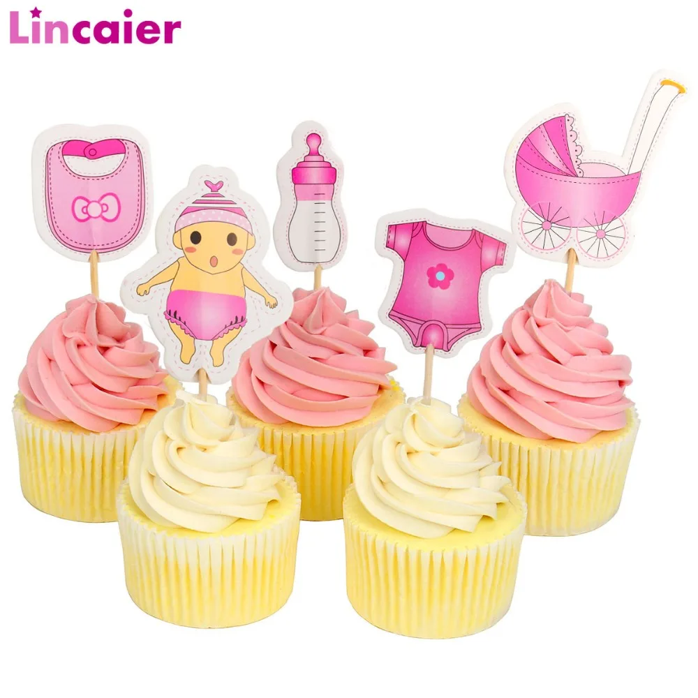 Lincaier Babyshower Cupcake Toppers Is a Boy Girl Kids подарки на день рождения Аксессуары для детского