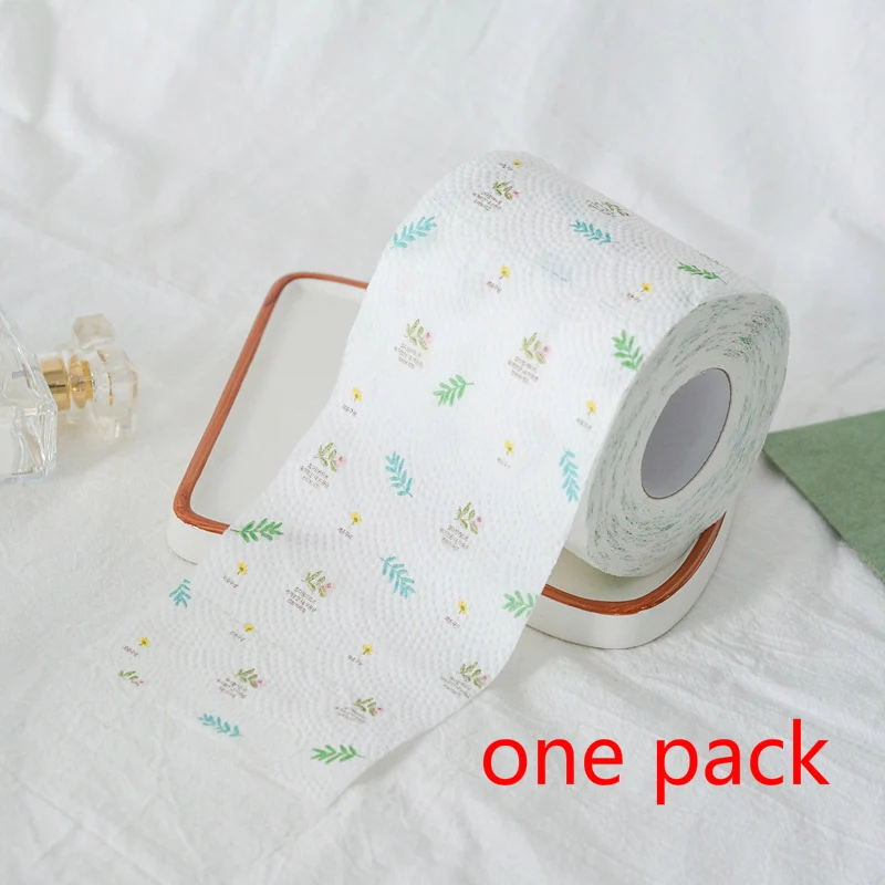 

2Packs 15m/pack flowery plant design Printed Paper Toilet Tissues Roll Toilet Paper Novelty Toilet Tissue Wholesale