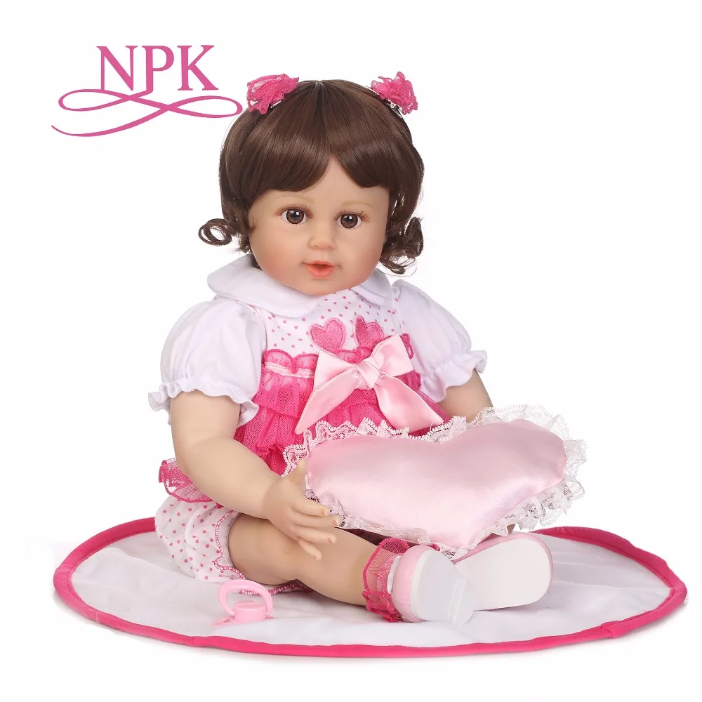 NPK 22  reborn silicone vinyl doll children play house toys bebe gift boneca reborn silicone reborn baby dolls Xmas gifts