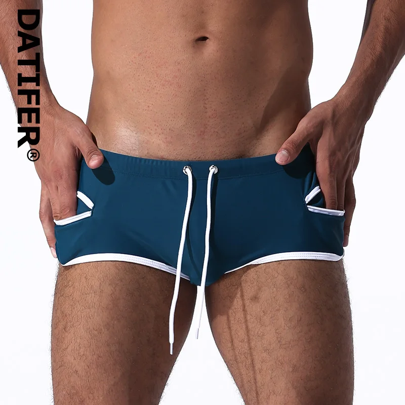 Datifer EC06, Мужская одежда для плавания, пляжная одежда, шорты, низкие сексуальные боксеры, мужские плавки, спортивные шорты, Sunga, Мужской купальный костюм