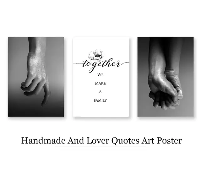Us 3 62 31 Off Romantic Couple Quotes Wall Art Human Hands Realistic Drawing Canvas Painting Vintage Posters Prints Bedroom Decoration Pictures In