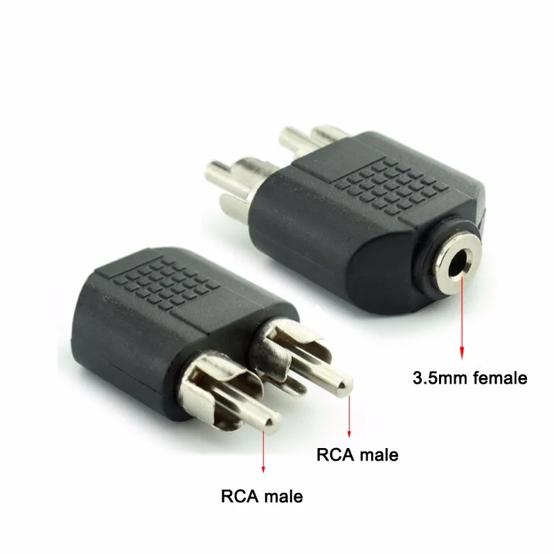 3.5mm RCA jack adapters Double RCA AV plug convert male to female Audio