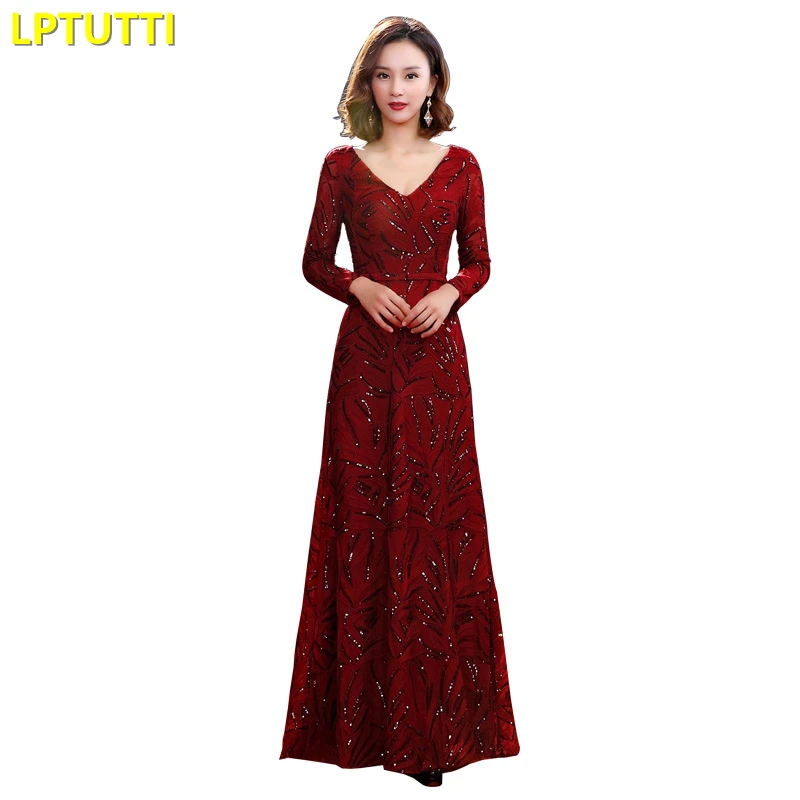 

LPTUTTI Sequin Embroidery Gratuating New For Women Elegant Date Ceremony Party Prom Gown Formal Gala Luxury Long Evening Dresses