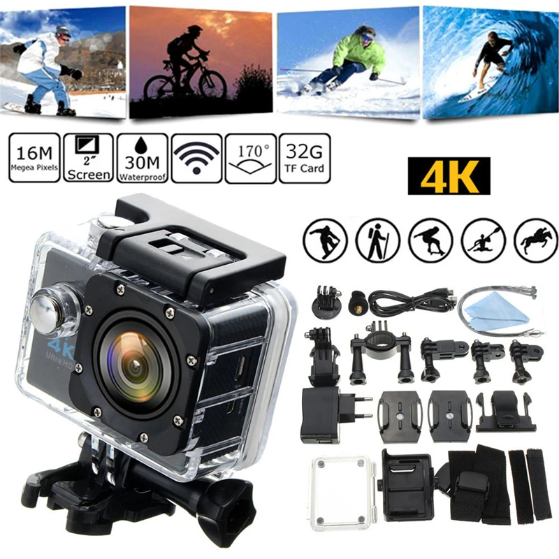 Водонепроницаемая Экшн камера CARPRIE 4 K Wi Fi HD 1080 P Ultra Sports DVR видеокамера поддерживает