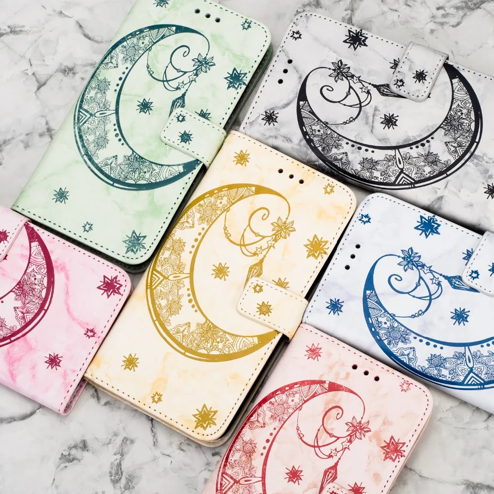 

Leather Phone Case Wallet Cover For Huawei P20 Pro P8 Lite Case Marble Phone Case For Huawei Mate 10 Flip Cover with Hand Strap