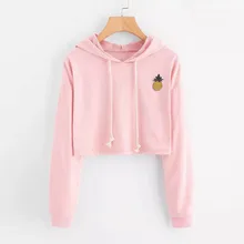 Женские толстовки, свитшоты с длинным рукавом, толстовка с капюшоном, с аппликацией, джемпер Pinapple, пуловер с капюшоном, топы, блузки для женщин 0912