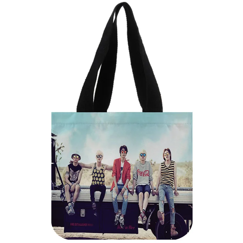 

Custom KPOP B1A4 print canvas tote bag customized eco bags custom made shopping bags with logo