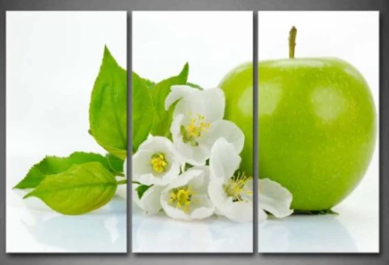 3 шт. настенные картины с зелеными яблоками|wall pictures|print posterpicture painting |