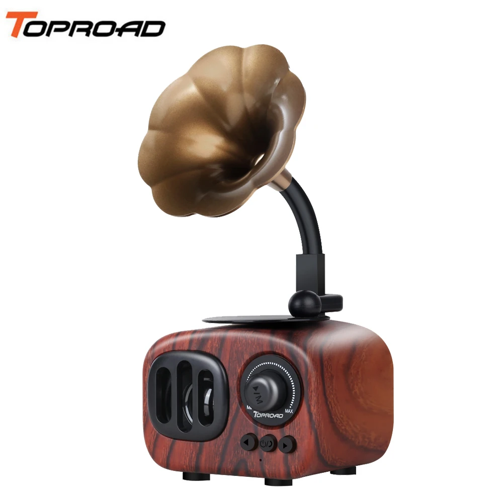 

TOPROAD Retro Wooden Bluetooth Speaker altavoz Portable Wireless Speakers Loudspeaker Handsfree USB TF FM Radio MP3 Music Player
