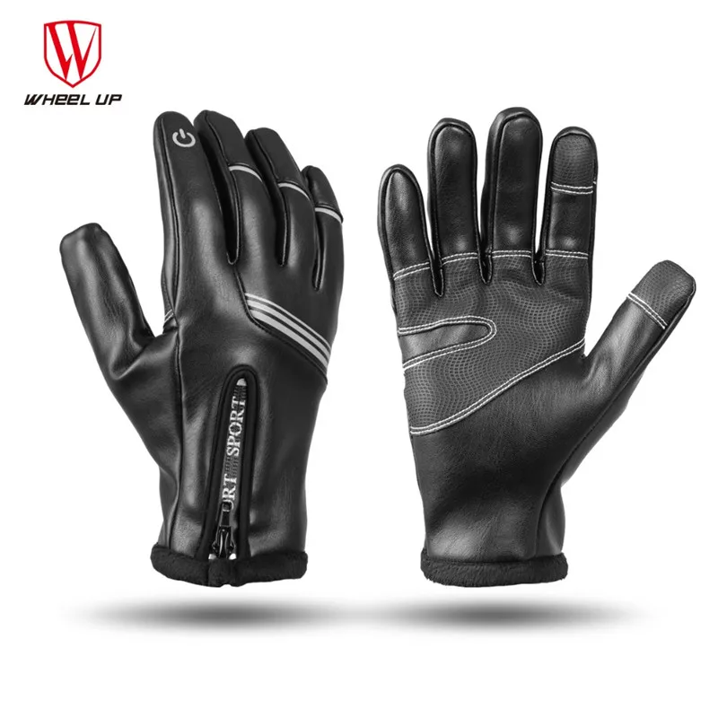 Зимние перчатки для велоспорта, сохраняющие тепло, с сенсорным экраном, ветрозащитные теплые флисовые противоскользящие перчатки для мужчин, для езды на велосипеде
