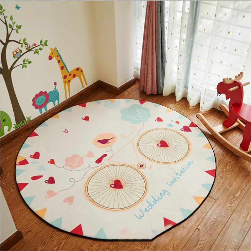 Прекрасный Детская комната подняться толстые мягкие круглые ковры для Гостиная Спальня rugs Главная ковровое покрытие двери коврик мультфильм коврик