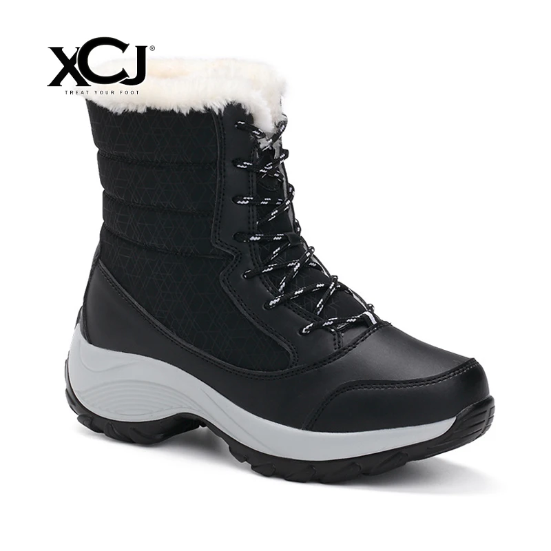 

Women Winter Shoes Brand Winter Boots Big Size Mid Calf Boots High Quality Women Shoes Warm Plush Fashion Platform XCJ