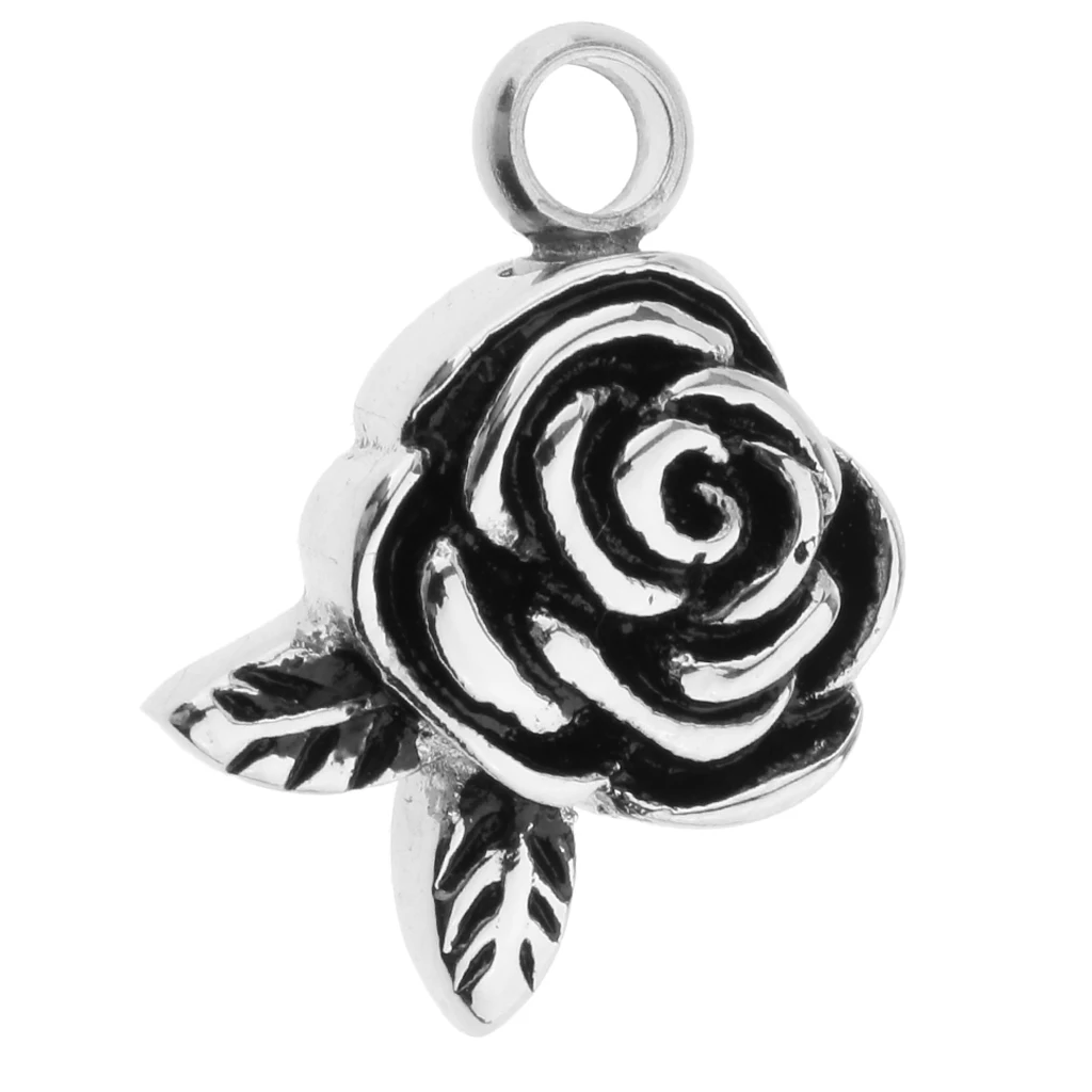 Phenovo Waterproof Rose Flower Shape Memorial Pendant Keepsake Urn Ashes Jewelry for DIY necklace key ring charms pendant