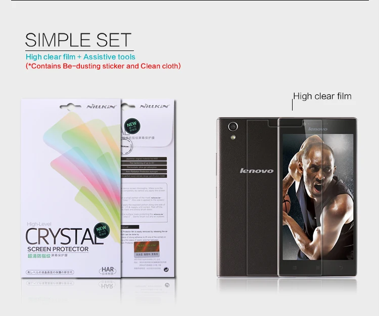 NILLKIN Super Clear Анти отпечатков пальцев Экран протектор Плёнки для Lenovo P70 HD Защитная Плёнки для Lenovo P70 по розницу пакет