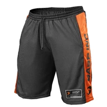 BINHIIRO Summer Men Casual Shorts Cotton Polyester Breathable Drawstring Straight Knee Length Letter Patchwork Men Sports Shorts