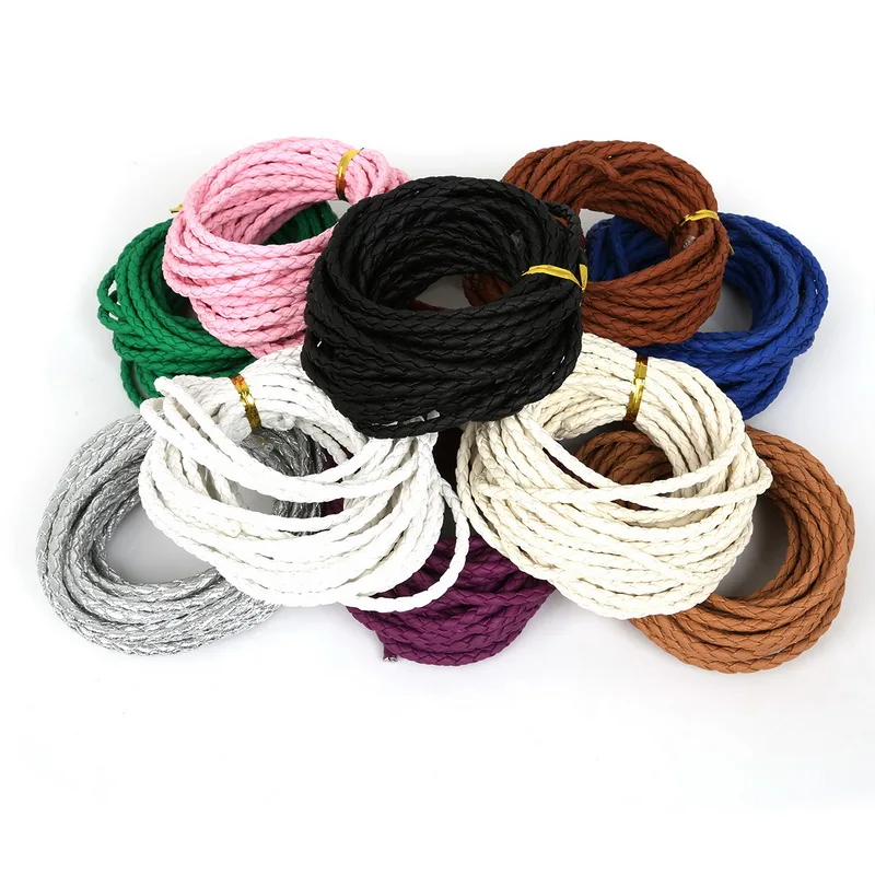 5Meter Flat Faux Leather Braided Faux Leather Cord Line Sewing Trims