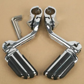 

Motorcycle Long Highway Foot Pegs For Harley Electra Road King Street Glide 1-1/4" Bars