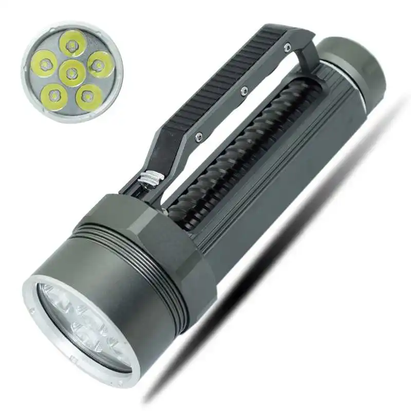 

Diving Flashlight Powerful 6x XM-L2 LED Diving Torches Underwater Scuba Flashlights Dive Light Torch lamp 26650 32650 Flashlight