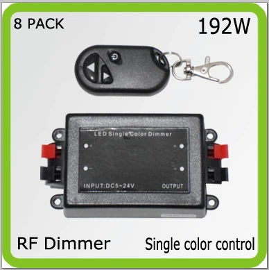 

DC 12V 24V 192w RF single color dimmer wireless controller for led strips led tape led strings accessories radio requency type