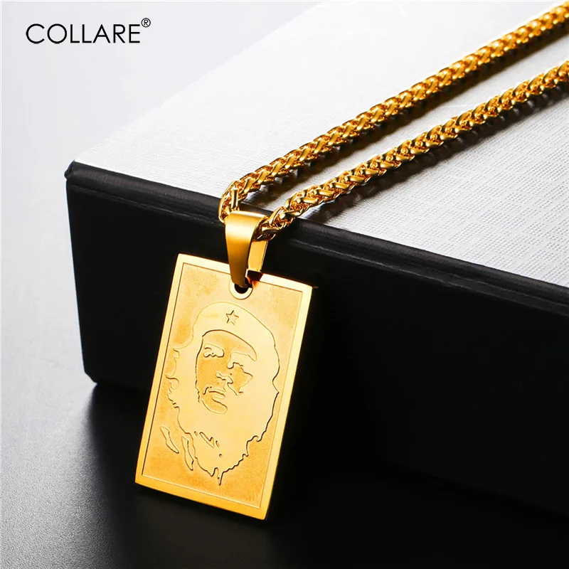 

Collare Che Guevara Pendant Stainless Steel Gold Color Ernesto Che Guevara Pendant Men Jewelry Dog Tag Necklace Women P819