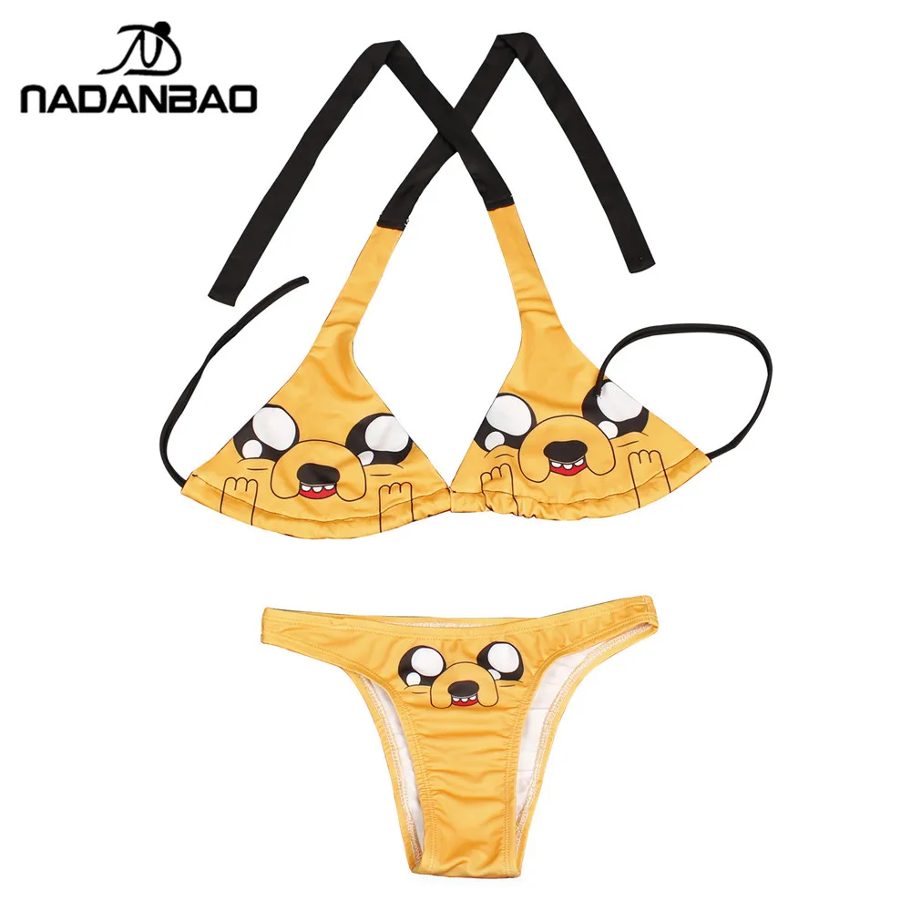 Прекрасный Бикини 2018 женский купальник из двух частей бикини Kawaii Harajuku Maillot De Bain
