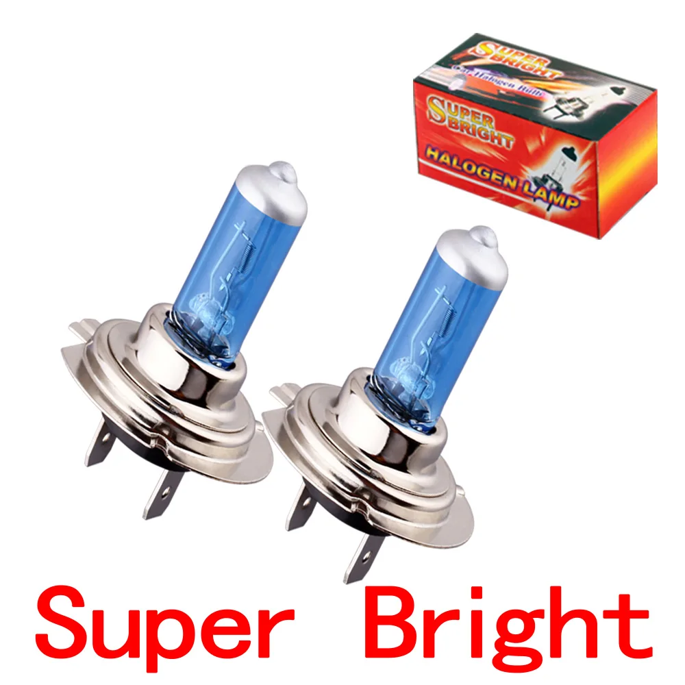Bombilla halógena antiniebla blanca superbrillante H7, luz delantera de coche, 55W, V2, estacionamiento, u20, 2 uds.