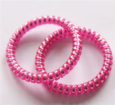 2Pcs Elastic Hair Bands Girls Hair Accessories Rubber Band Headwear Women Hair Rope Spiral Shape Hair Ties Gum Telephone Wire vintage hair clips Hair Accessories