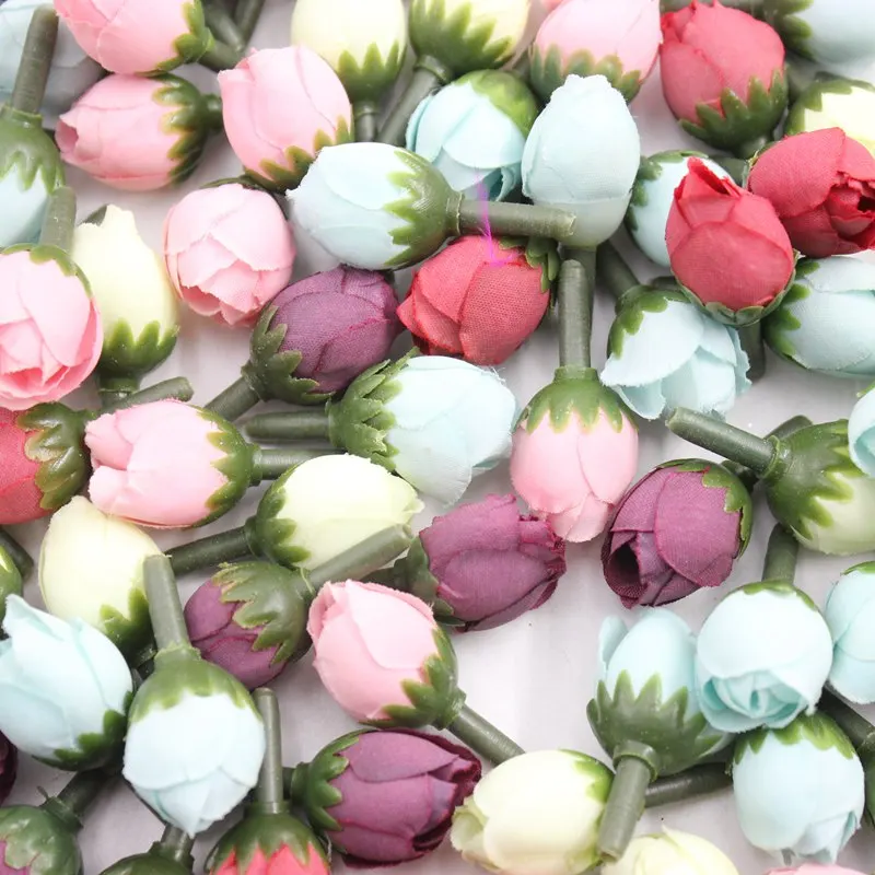 20 шт Мини Шелковая Роза искусственная Цветочная голова свадебное украшение для DIY ручной работы Скрапбукинг поддельные бутон цветы