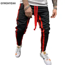 GYMOHYEAH модные новые уличные спортивные штаны для мужчин, повседневные спортивные штаны, черные белые трендовые мужские спортивные штаны в стиле хип-хоп