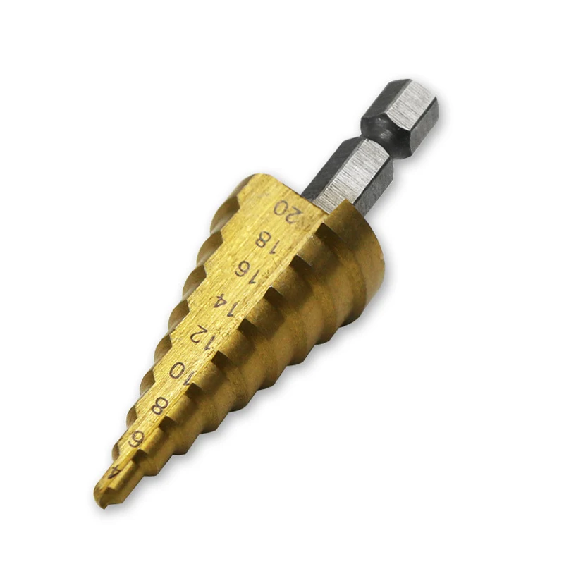 

5 Steps Cone Drill Hole Grooves 4-12 mm High Speed Steel Step Drill Bit