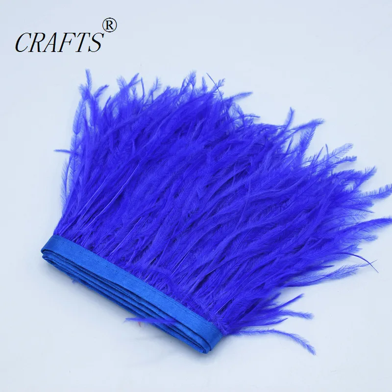 От 1 м до 10 м пушистые 10-15 см страусиные перья обрезаны ткань сторона с DIY платье Швейные аксессуары - Цвет: royal blue