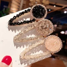 Лаконичная заколка с бахромой для девушек, роскошная кристальная заколка для волос в форме капли воды, твердые камни, заколки для волос, ювелирные аксессуары для волос