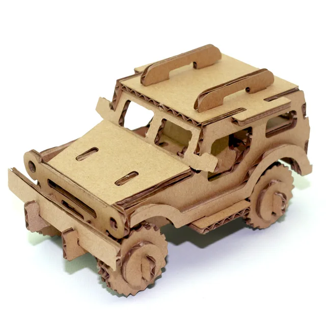 Jeep Car 3D Paper Puzzle Creative Decorative Paper Craft Fun Kid Parent Game Play DIY Cardboard ...