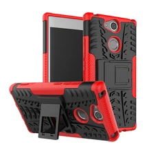 Para sony xperia xa xa1 xa2 xa3 plus ultra l1 l2 l3 e5 c5 c6 tpu + pc à prova de choque armadura de silicone caso do telefone de luxo suporte capa escudo