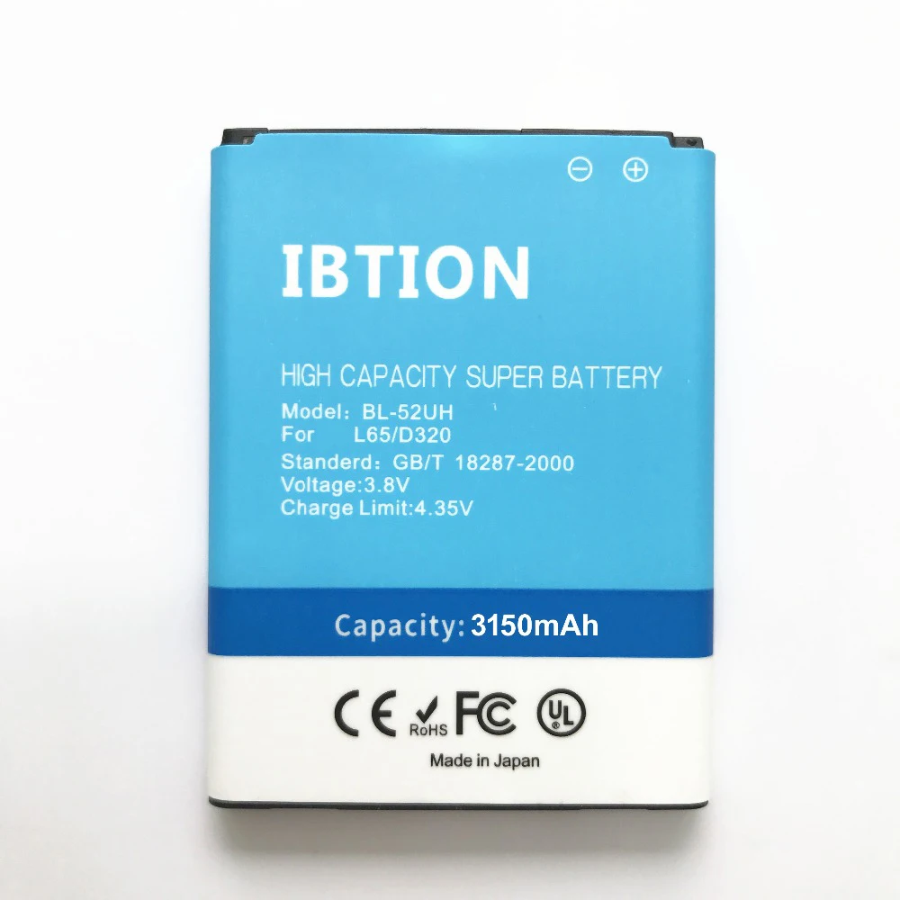 IBTION 3150mAh BL-52UH Battery Use For LG L70 L65 D285 D320 D325 D329 VS876 D280 D320N battery | Мобильные телефоны и