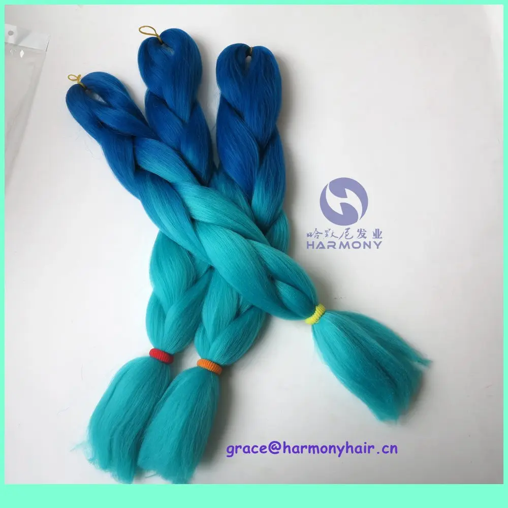 New Color 1pack Lot 24 100g Ombre Blue Teal Braiding Hair Jumbo