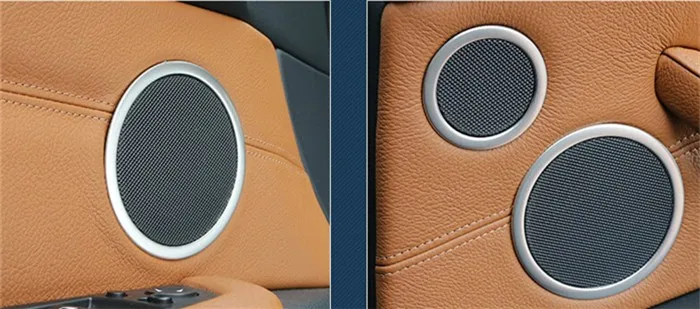 6 шт., нержавеющая сталь, рамка для аудио динамика, накладка, дверной рог, кольцо, панель, Полоска, автомобильный Стайлинг для BMW X5 E70 2009-13, аксессуары