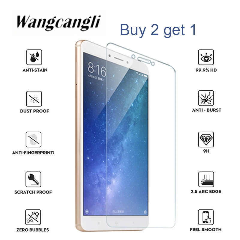 

Buy 2 get 1 9H HD for xiaomi Max2 Mix Mix2 Max3 glass full coverage tempered glass for xiaomi 6 F1 screen protector glass film