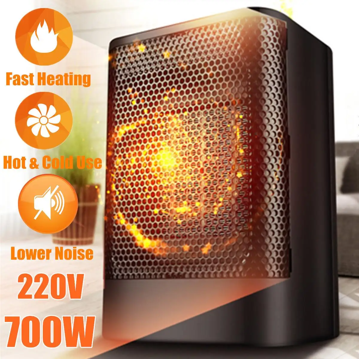 

Mini Protable Electric Heater Fan Bathroom Warm Heater PTC Heating Electric Space Heater Hot and Cold Mode for Home Office