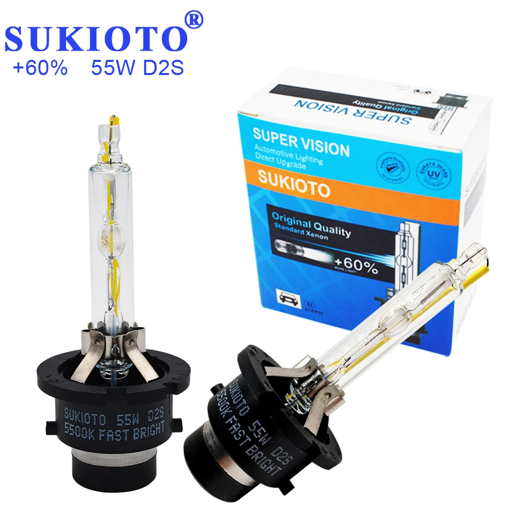 Супер яркие ксеноновые лампы SUKIOTO 55 Вт D2S D4S HID 5500K белые Сменные для балласта D2 D4s