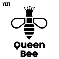 YJZT 14,3 см * 20 см королева пчела виниловая наклейка на машину художественная наклейка черный/серебристый C19-0048